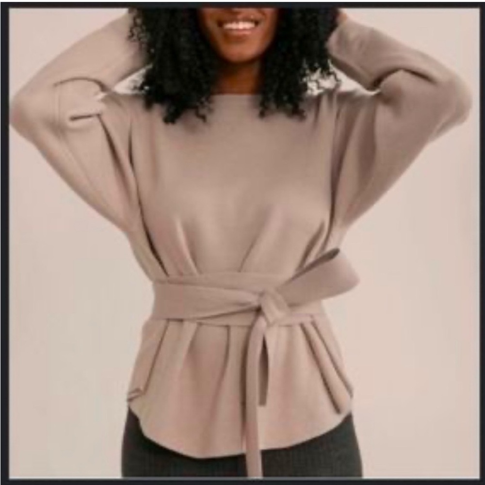 Modern Citizen Nara belter sweater in Tan